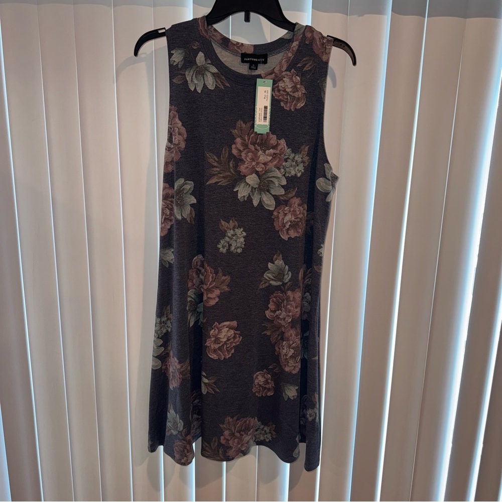 Fortune + Ivy Sabrina Knit Dress Blue Floral